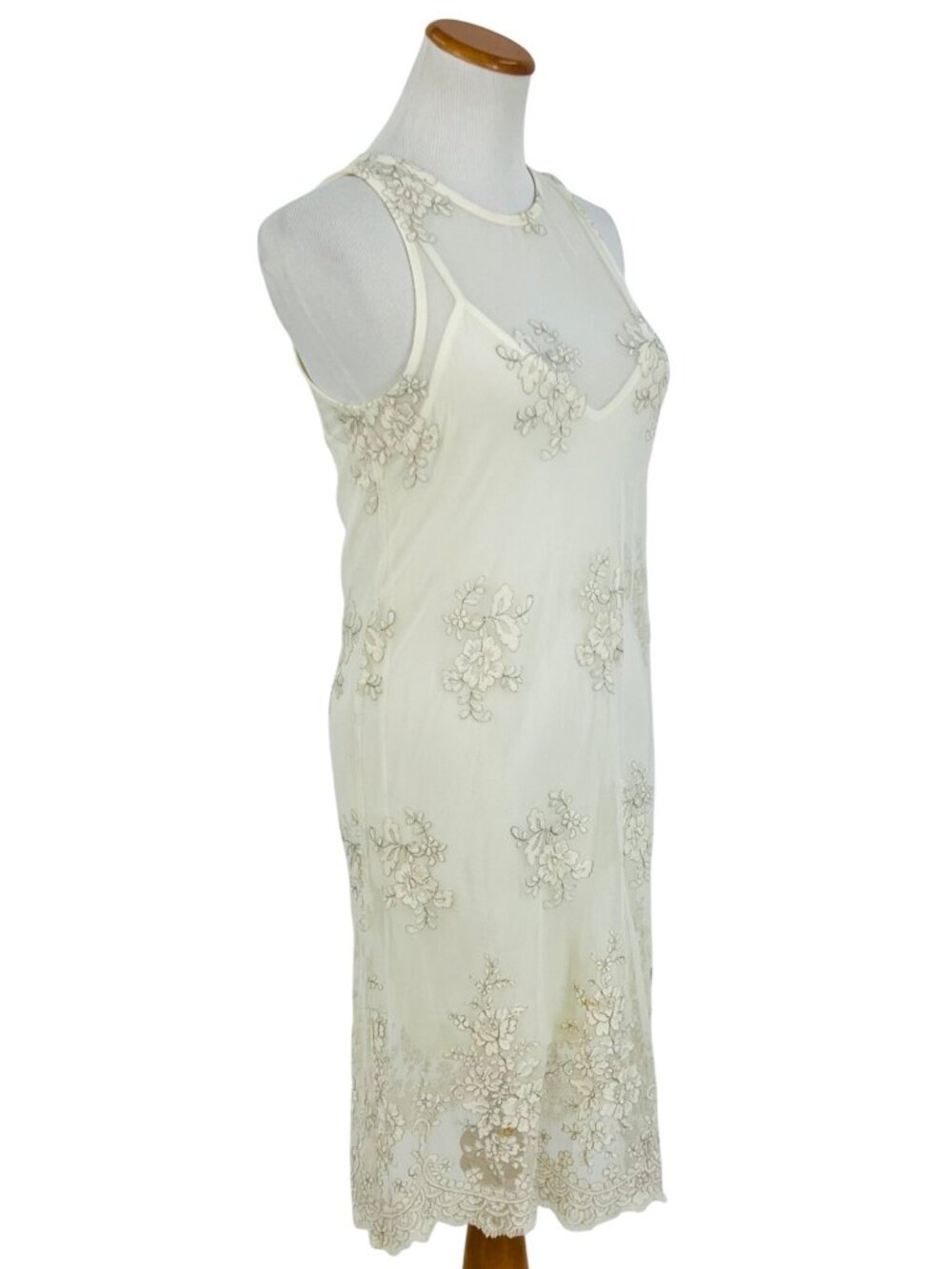 VTG Forever 21 Cream Floral  Embroidered Lace Dress S| Coquette Grunge Fairycore - Picture 5 of 11